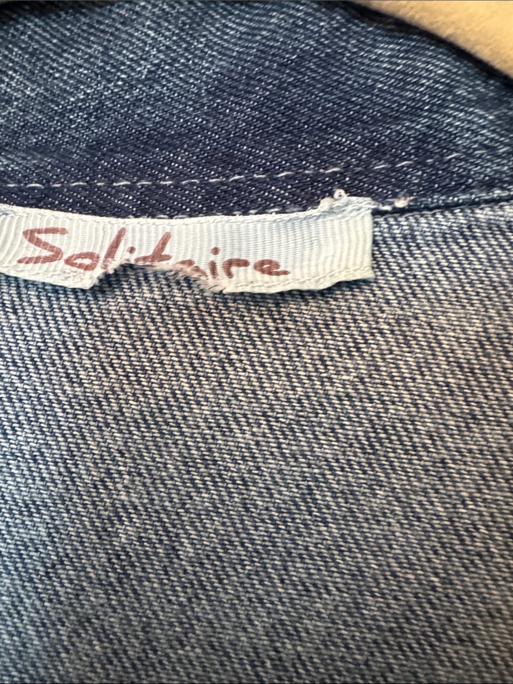 Solitaire Blue Denim Jean Jacket with Patch Pockets - Picture 3 of 4